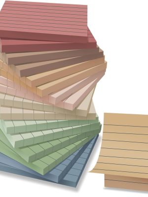 Vintage-style lined sticky notes with repositionable adhesive