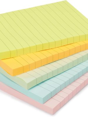 Multi-colored lined sticky notes for office and study (residue-free)