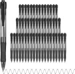 Black retractable ballpoint pen with non-slip grip