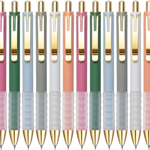 Fine-tip retractable gel pen with smooth black ink