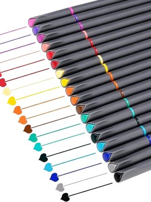 Fine-tip multi-colored pens for sketching, journaling, and art