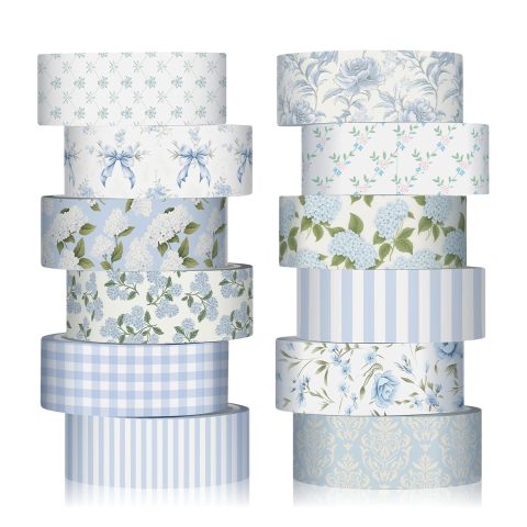 Watercolor Floral Washi Tape with Vintage Flower Designs