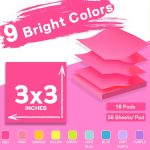 Multi-colored pop-up sticky notes with strong, residue-free adhesive