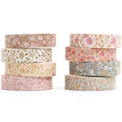 Vintage Small-Floral Pattern Slim Washi Tape for Crafting