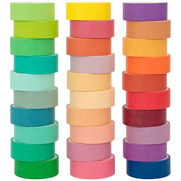 30-Roll Decorative Washi Tape Set for Journaling & Collage