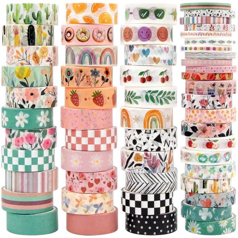 55-Roll Festive Bohemian-Style Washi Tape Set