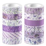 Lavender-Purple Floral & Butterfly Washi Tape for Journaling