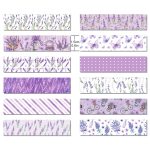 Lavender-Purple Floral & Butterfly Washi Tape for Journaling