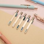 Fine-tip business gel pen with gold-tone clip