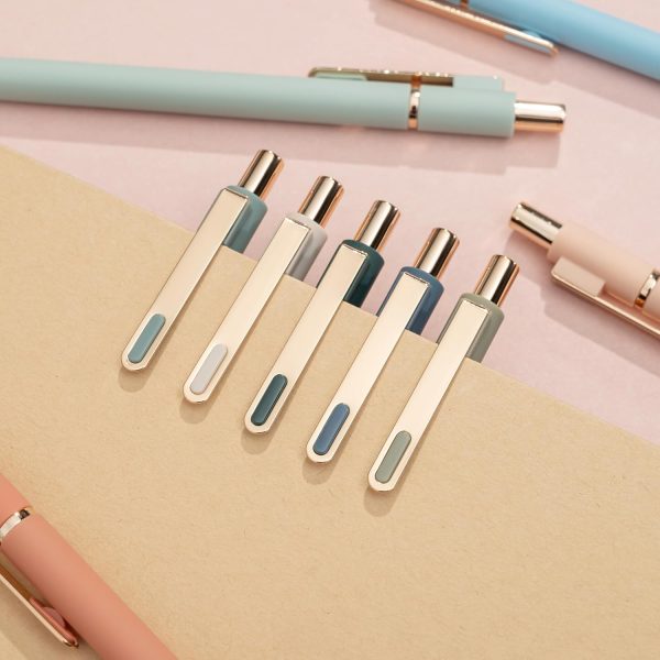 Fine-tip business gel pen with gold-tone clip