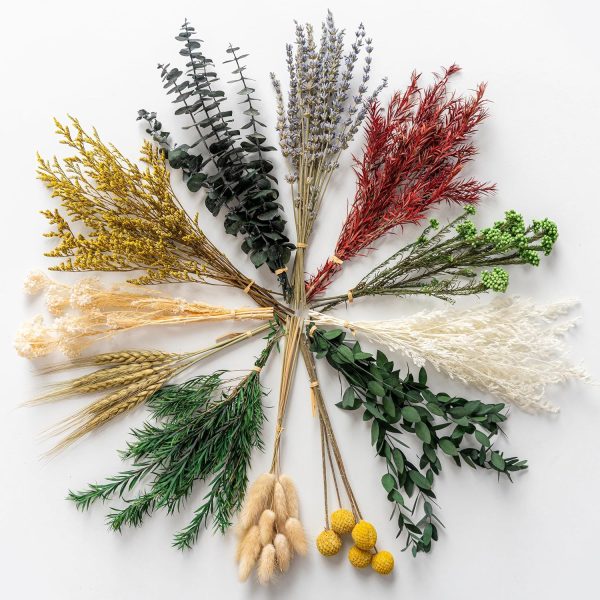 Assorted 3D dried flower bouquets for home, wedding, and floral arrangements